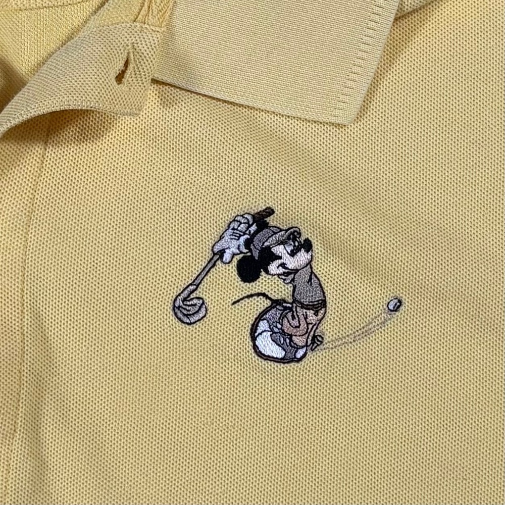 Greg Norman Mickey Mouse Golf Polo Shirt Mens XL Yellow Play Dry Pique Disney - Picture 5 of 15